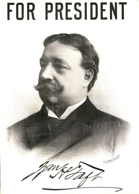 For President, William Howard Taft, Head and Shoulders Portrait, Presidential Campaign Poster, Walker Lith. & Pub. Co., 1908