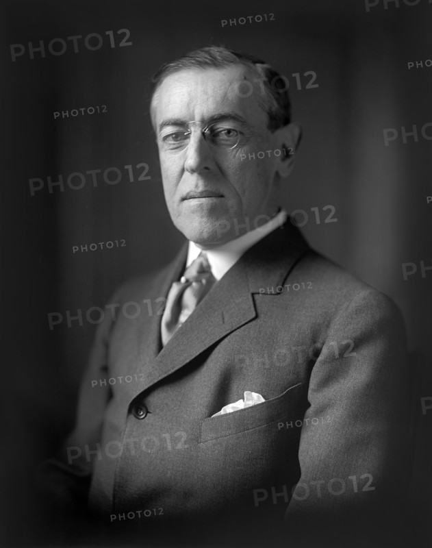 Woodrow Wilson (1856-1924) 28th President of the United States 1913-1921, Half-Length Portrait, Photograph by Harris & Ewing, 1913-1917