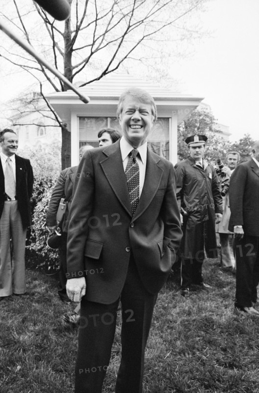 U.S. President Jimmy Carter during Egyptian President Anwar Sadat's visit to the White House, Washington, D.C., USA, photograph by Marion S. Trikosko, April 5, 1977