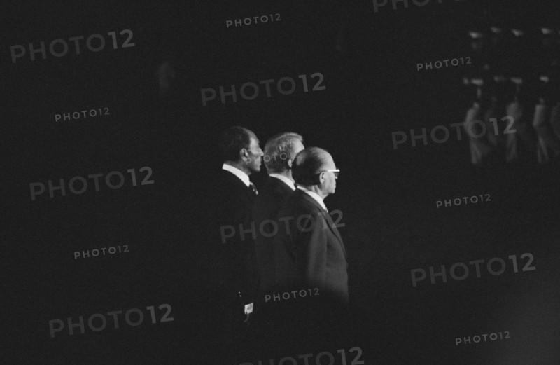 U.S. President Jimmy Carter, Egyptian President Anwar Sadat, and Israeli Prime Minister Menachem Begin reviewing Marines during Camp David Accords, Camp David, Maryland, USA, photograph by Marion S. Trikosko, September 6, 1978