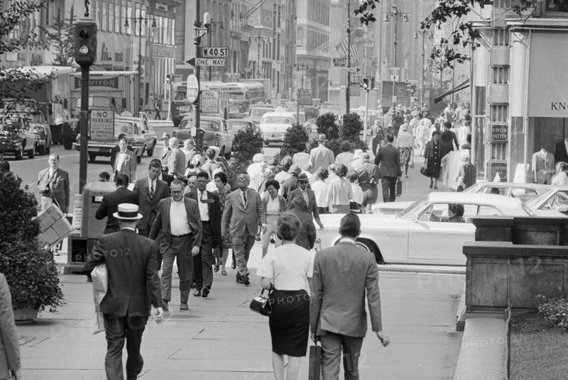 Street Scene, Mid-Town Manhattan, New York City, New York, USA, photograph by Thomas J. O'Halloran, August 1964