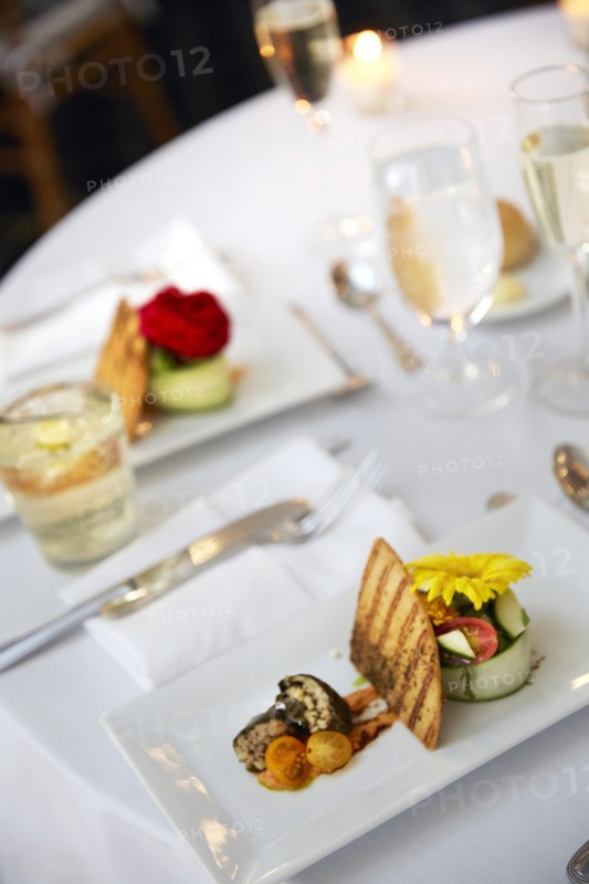 Wedding Reception Appetizers on White Table