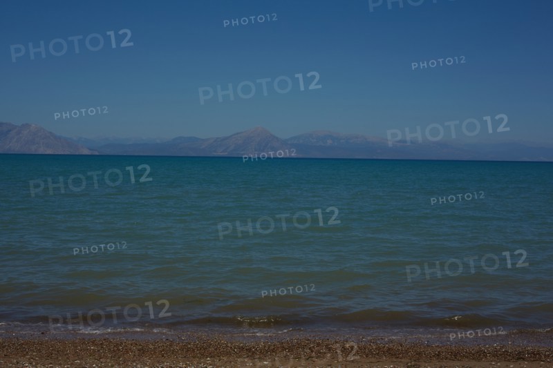Beach and Mountains, Patras, Greece