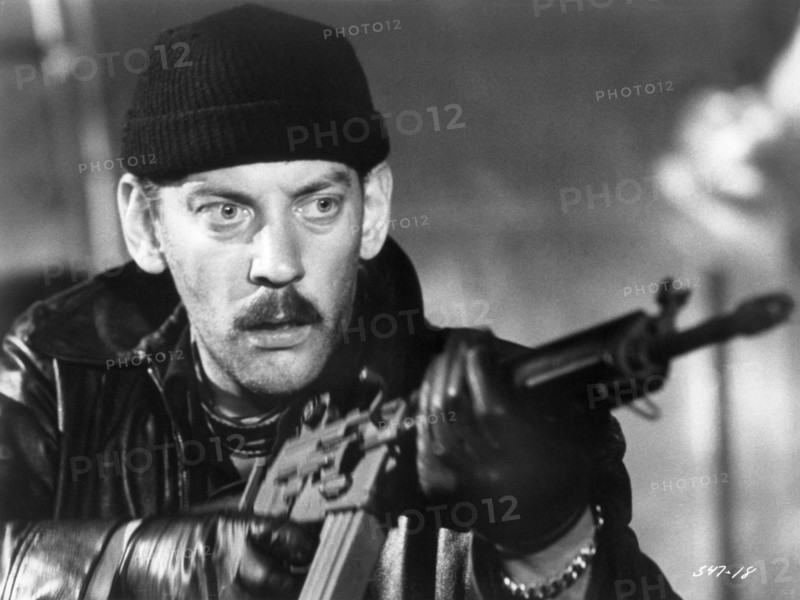 Donald Sutherland, on-set of the Film, "Steelyard Blues", Warner Bros., 1972