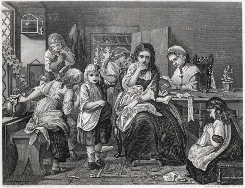 girls, students, school, education, children, historical