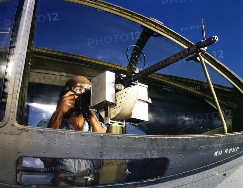 airplane, machine gun, World War II, WWII, historical,