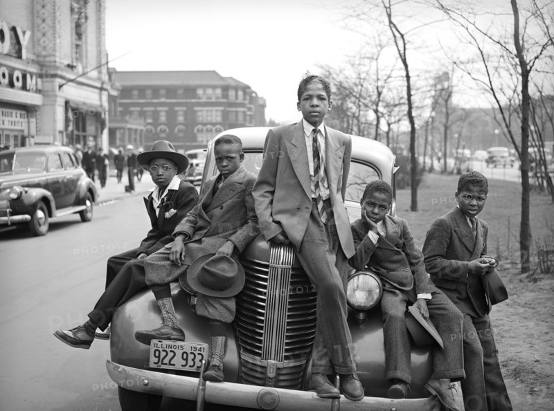 Group of African-American Boys on Easter Morning
