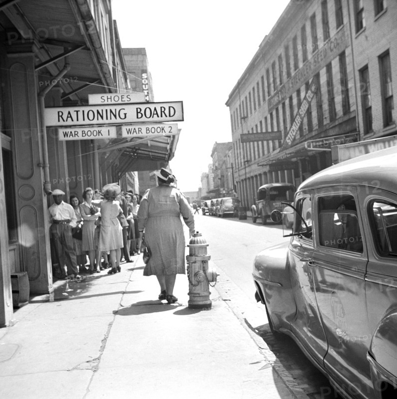 Line of People at Rationing Board