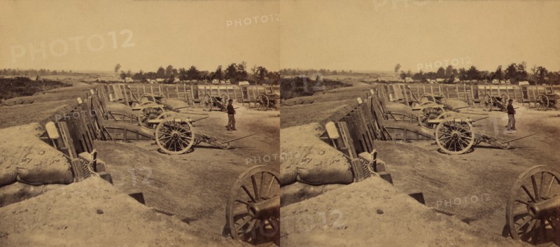 Fortifications and Weapons in a former Confederate Fort now occupied by Union Forces after Occupation of Atlanta