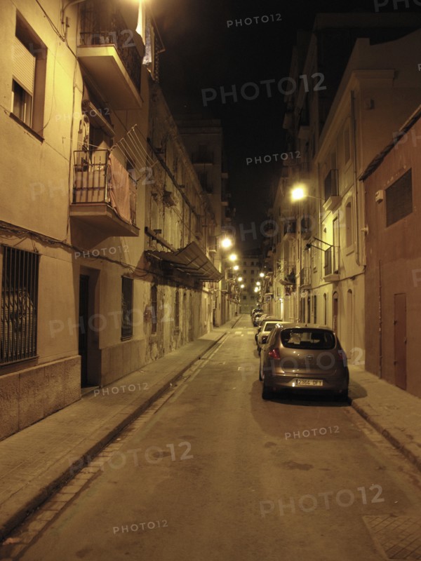 Empty Street Scene at Night