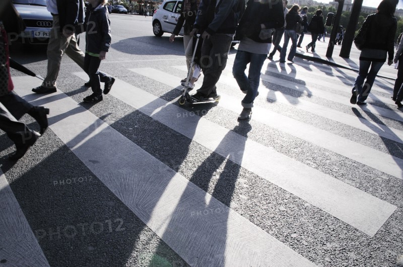 Pedestrians Crossing Road