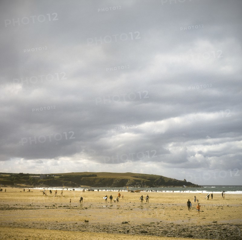 Beach Scene with Cloudy Sky