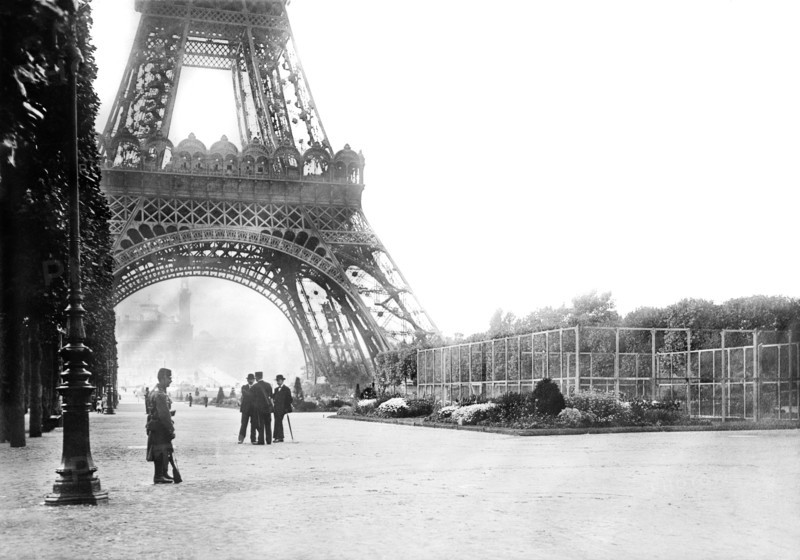 Guard at the Eiffel Tower during World War I