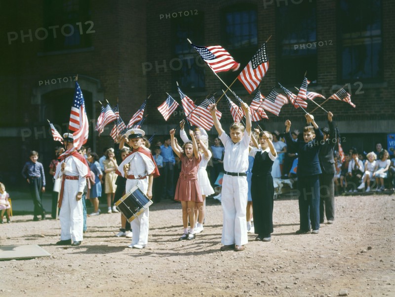 Children staging a Patriotic Demonstration