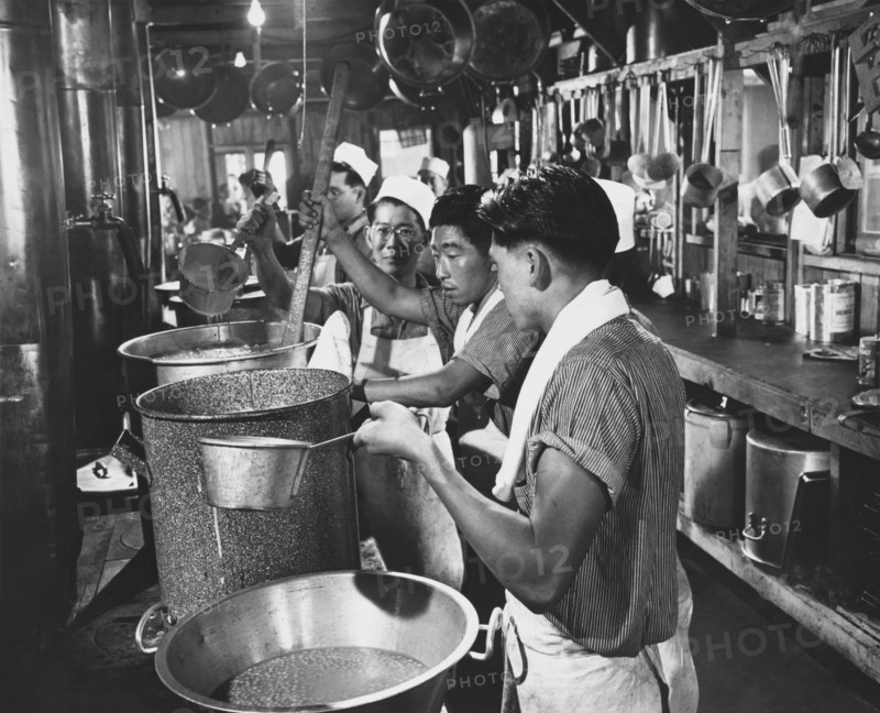 Kitchen Scene for Evacuees of Japanese Ancestry