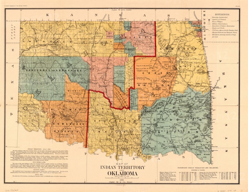 Map of Indian Territory and Oklahoma