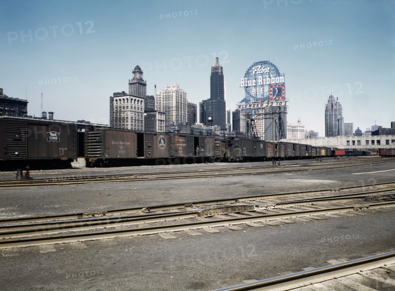 General view of part of South Water Street Illinois Central Railroad Freight Terminal