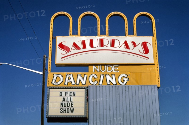 Saturdays Nude Dancing sign