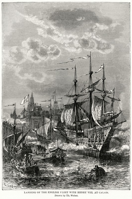 Landing of the English Fleet with Henry VIII at Calais