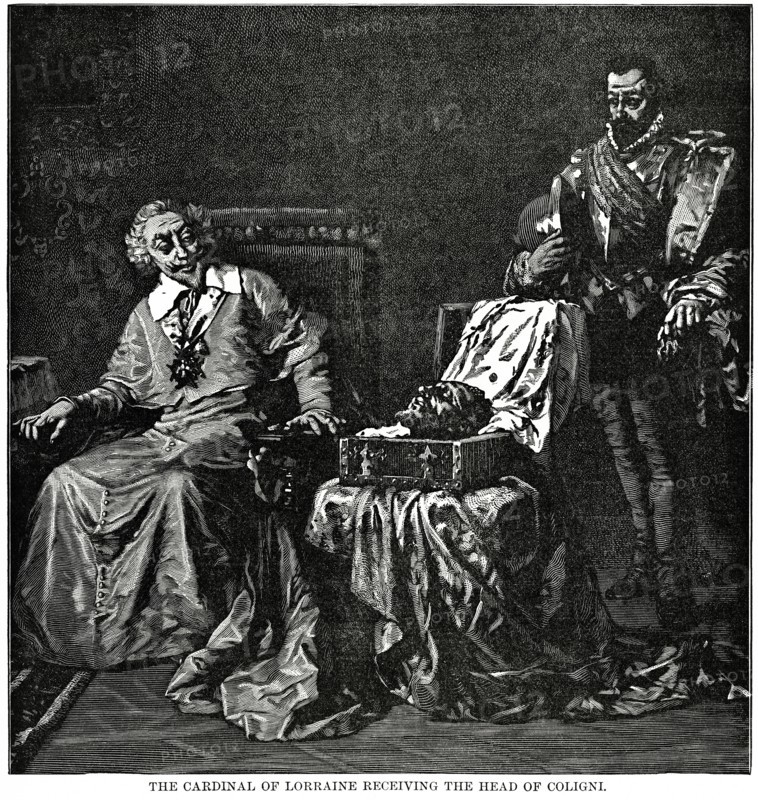 The Cardinal of Lorraine receiving the Head of Coligni (Gaspard de Coligny)