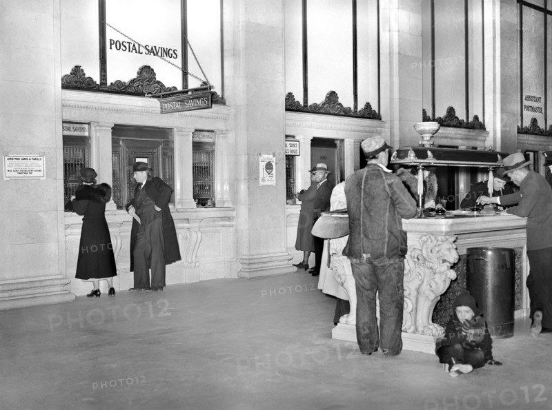 Customers at Main Post Office, Washington, 1938