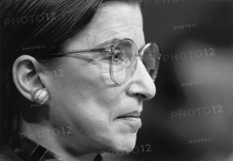 Ruth Bader Ginsburg at her confirmation hearing, Close-Up Portrait, 1993
