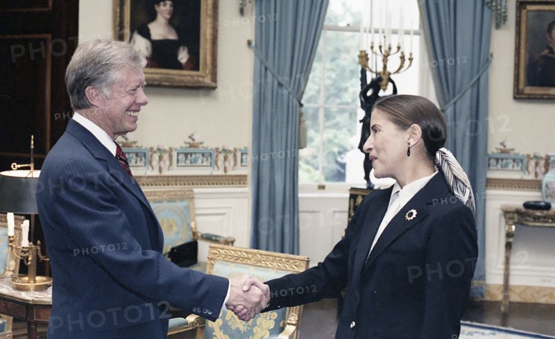 U.S. President Jimmy Carter with Ruth Bader Ginsburg at White House Reception for Women Federal Judges, Washington, 1980