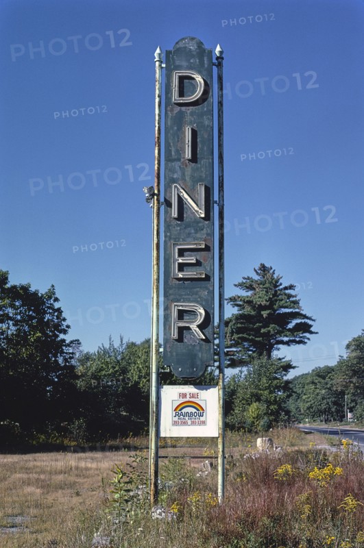 Diner sign, Shrewsbury, 1979