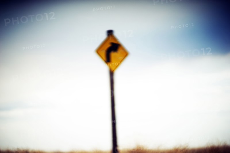 Blurred Directional Road Sign ,,