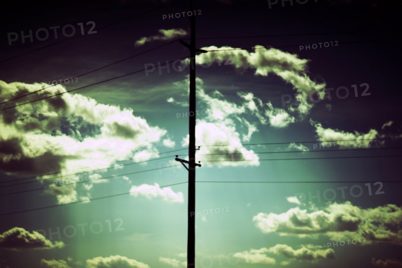 Utility pole and cloudy Sky,,