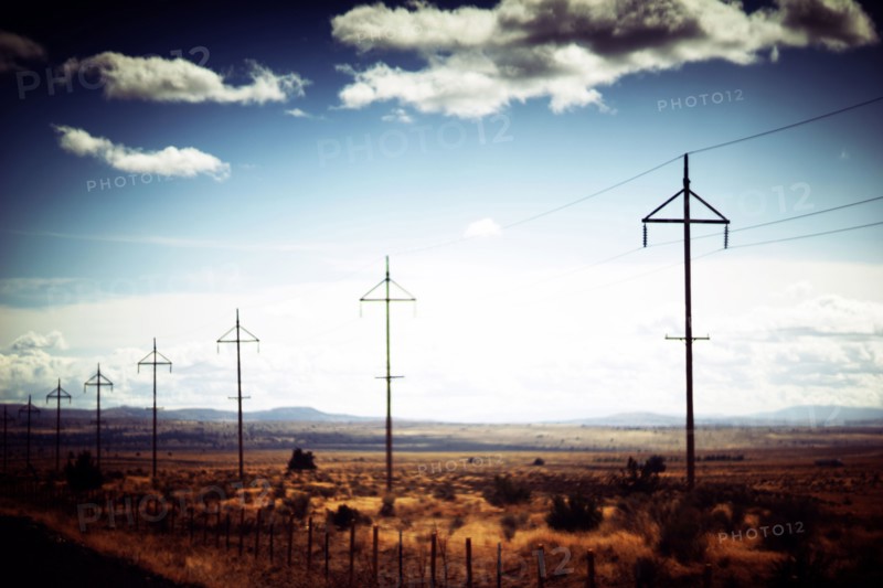 Utility Poles along Rural Highway,,