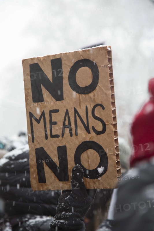 No Means No sign at Me Too Protest, Columbus Circle,