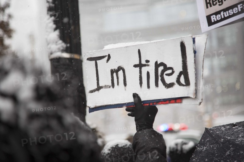 I'm Tired Sign at Me Too Protest, Columbus Circle,