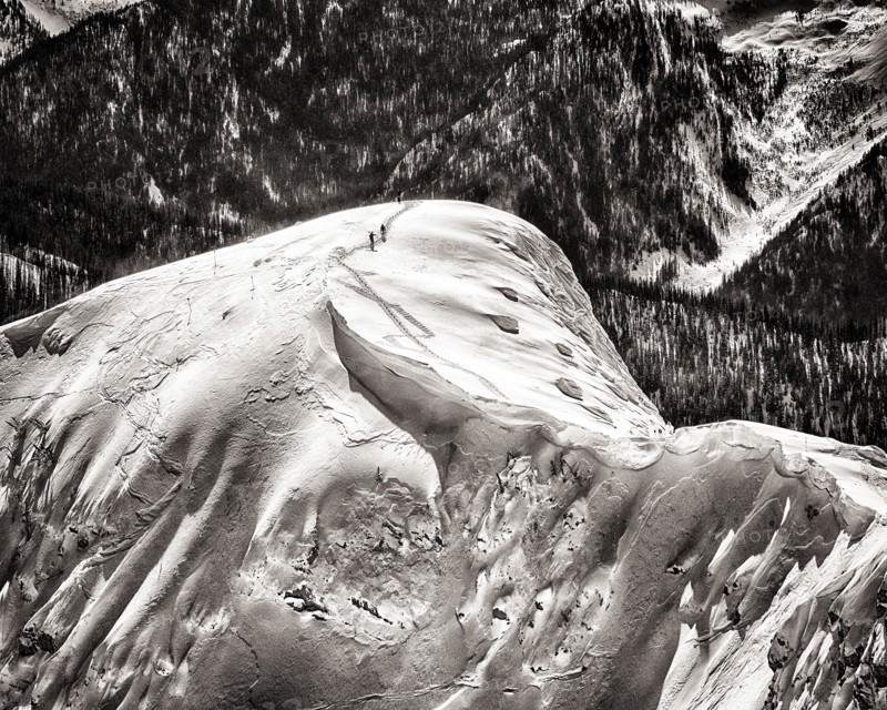 Two Skiers on Cornice, Fernie,