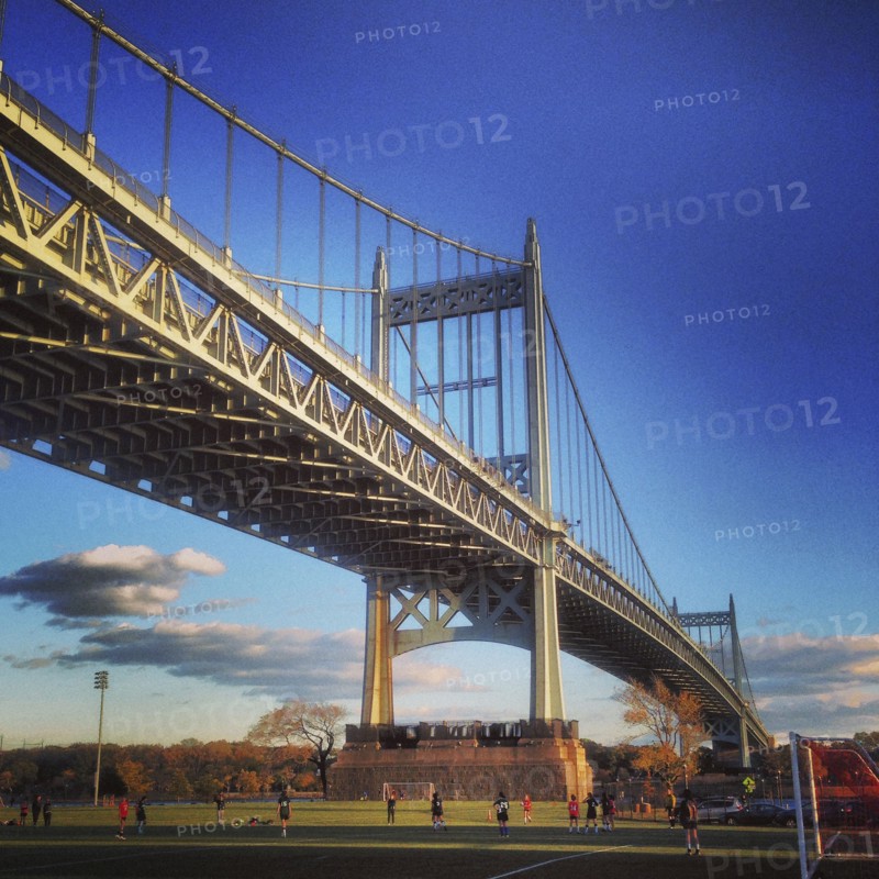 RFK-Triborough Suspension Bridge crossing over Ward's Island, New York City,