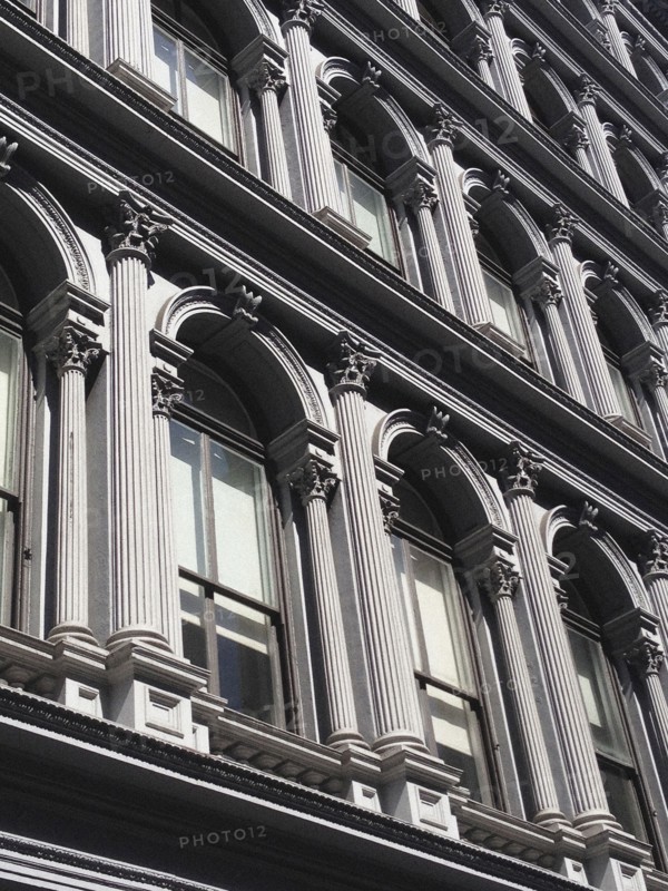 Exterior Low Angle View of Cast Iron Building, TriBeCa,