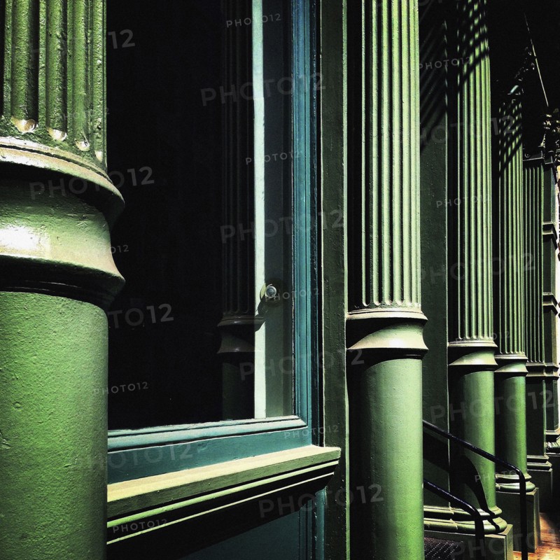 Exterior View of Green Cast Iron Building, TriBeCa,