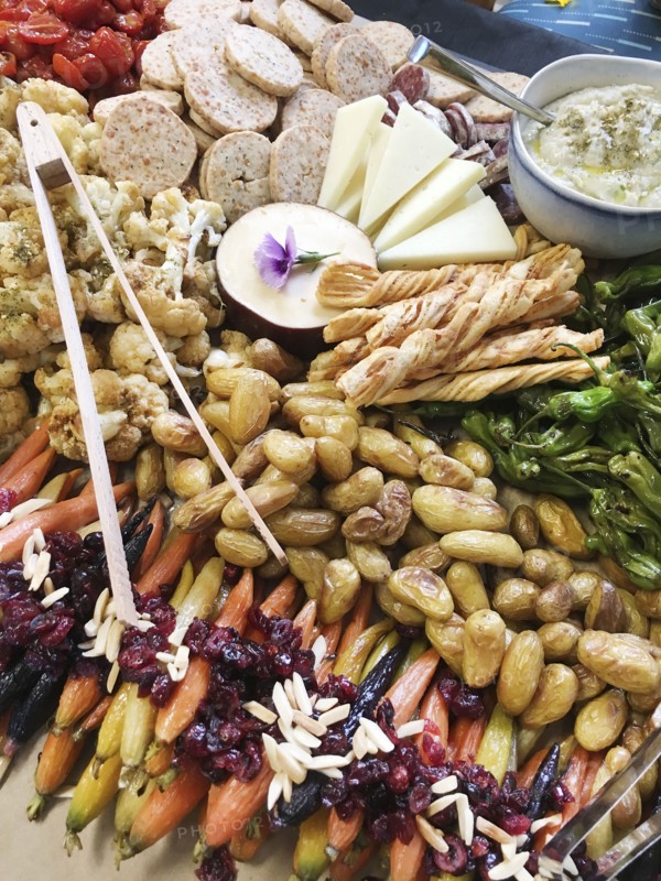 Assortment of Food on Platter,,
