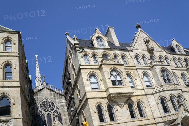 Grace Church School, Low Angle View of Exterior Façade,