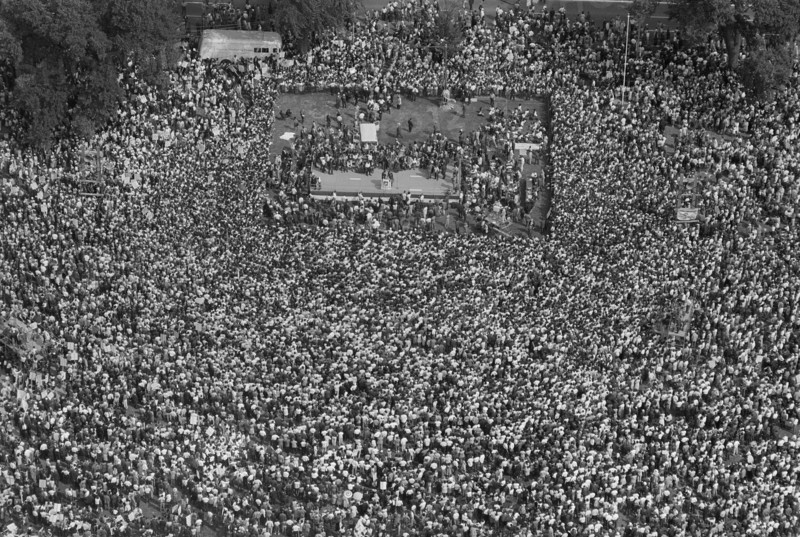 High Angle View of Crowd of Protesters at March on Washington for Jobs and Freedom, Washington