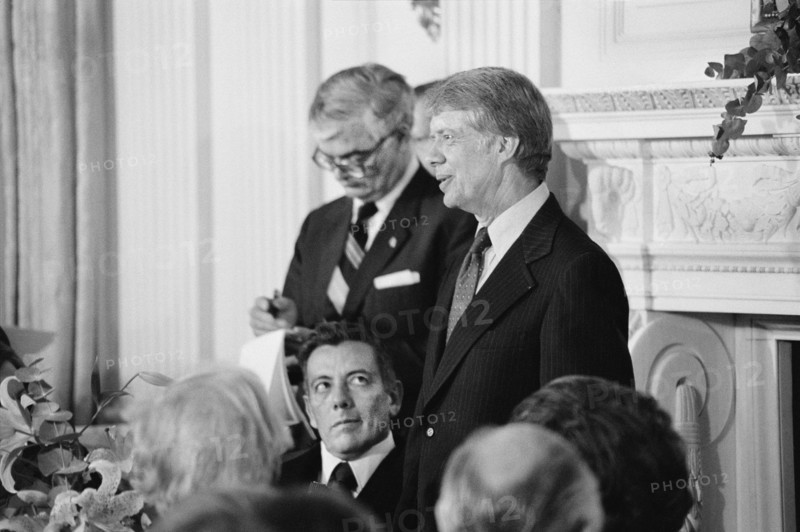 U.S. President Jimmy Carter speaking at a White House dinner celebrating the signing of the Panama Canal Treaty, Washington