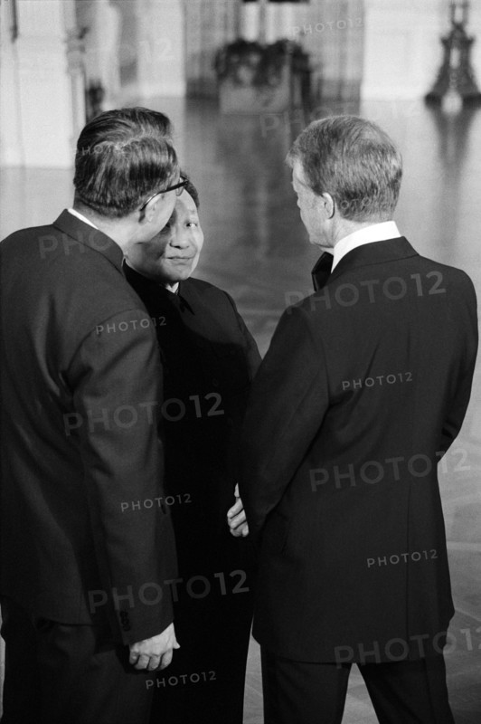 Chinese Vice Premier Deng Xiaoping talks with U.S. President Jimmy Carter at the White House, Washington