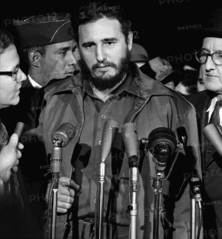 Cuban Leader Fidel Castro arriving at MATS Terminal, Washington National Airport