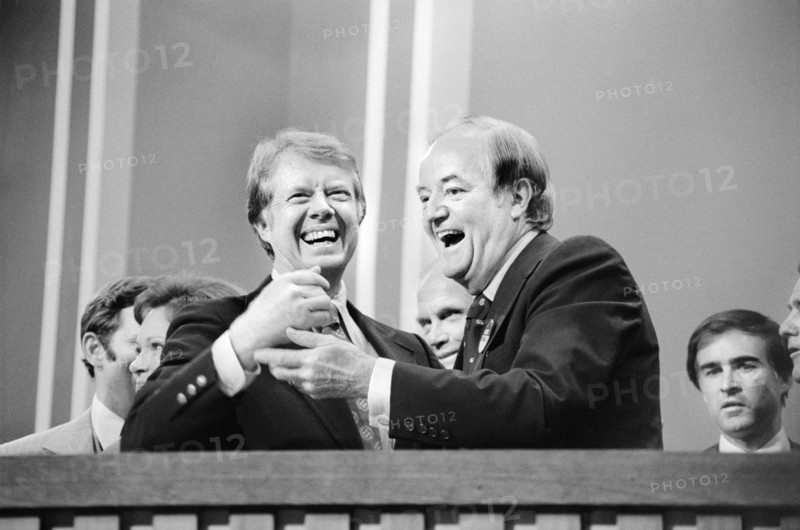 Jimmy Carter and Hubert Humphrey at Democratic National Convention, New York City