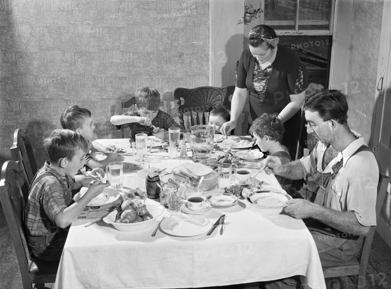Gaynor Family at Dinner on their Farm, Fairfield
