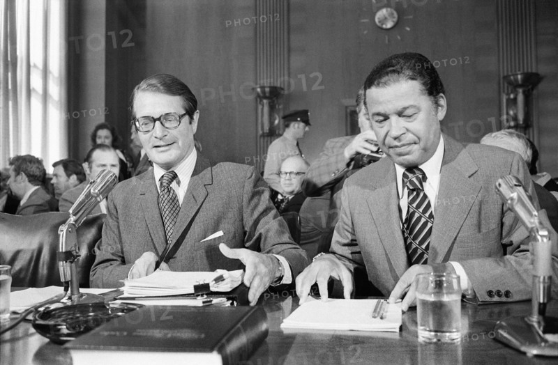 Elliot Richardson (left), United States Secretary of Defense