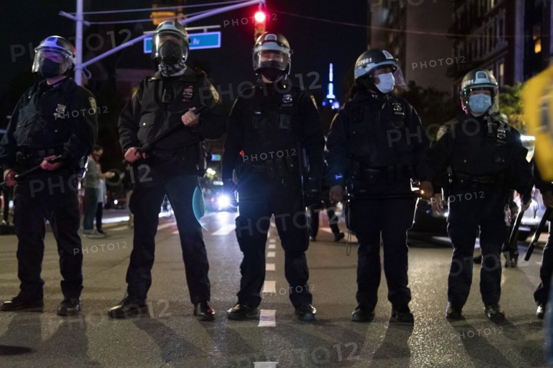 Heavily Geared NYPD Officers at Night, Greenwich Village