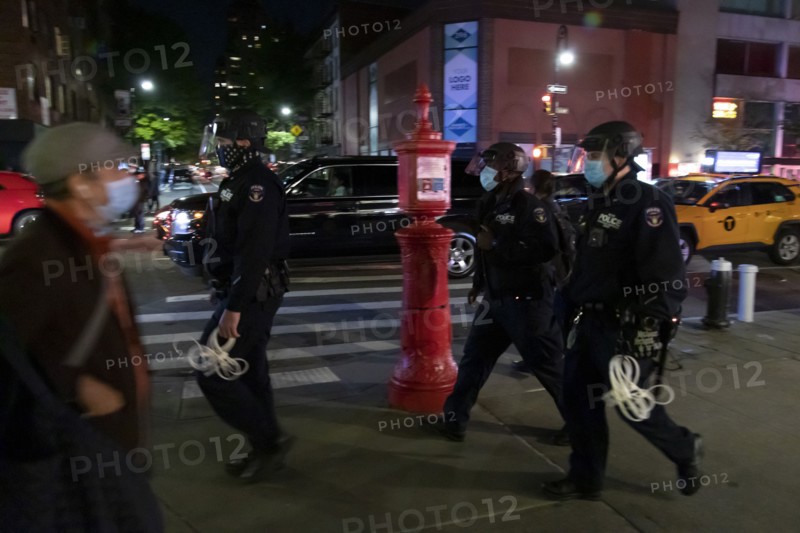 Heavily Geared NYPD Officers at Night, Greenwich Village
