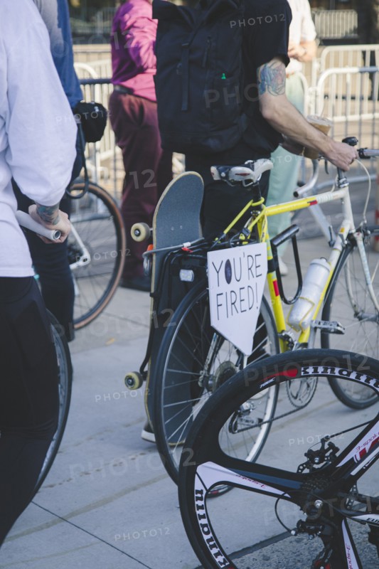 You're fired Sign on Bicycle during Celebration of President-Elect Joe Biden, Brooklyn