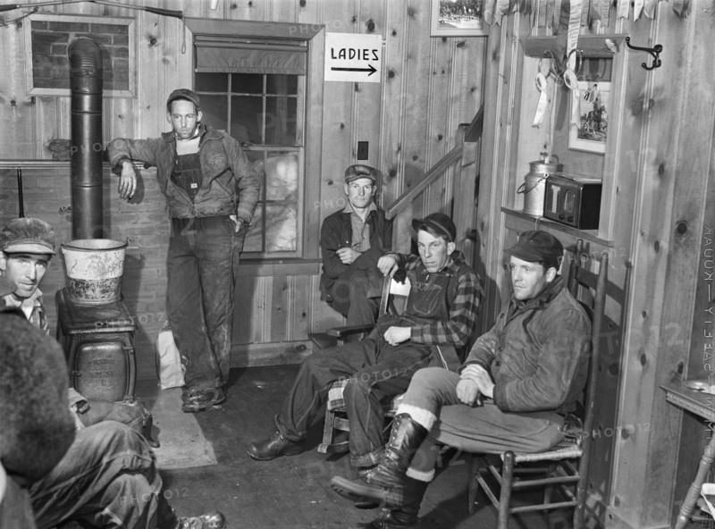 Hired help resting after day's work on Upwey horse farm